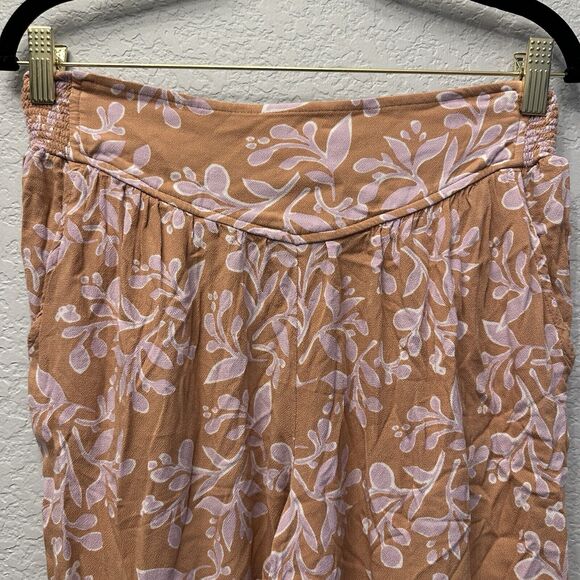 Aerie Pants Womens Small Maroon Floral Pull On Boho Peasant Hippie Festival - Picture 3 of 11